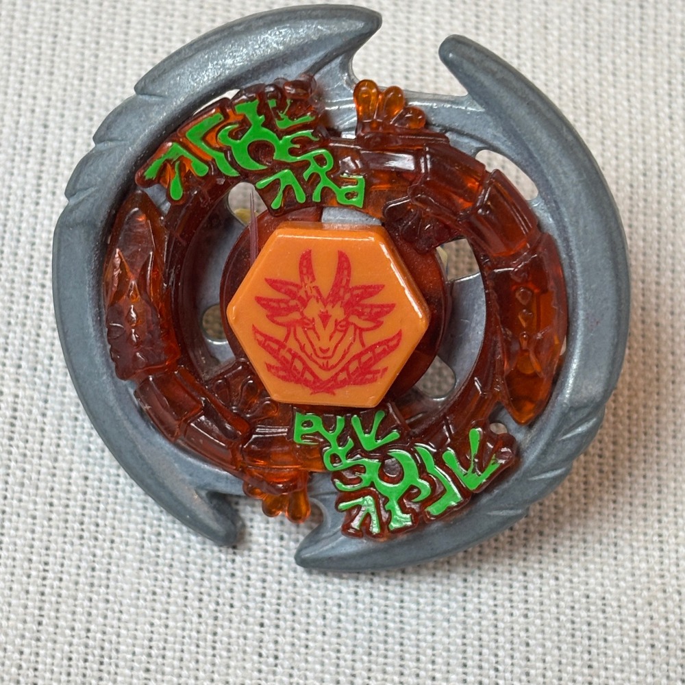 Beyblade Metal Fusion Evil Aries ED145B Orange Grey Spinning Top Stamina Type